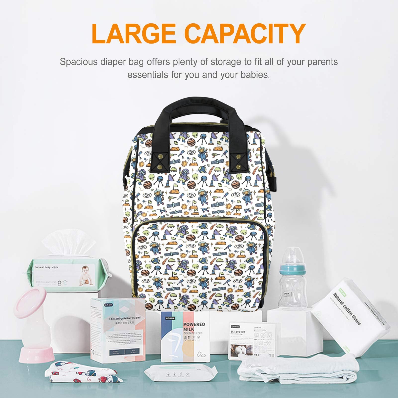 All About Space Multi-Function Backpack, Nappy / Diaper Bag Multi-function Backpack, Nappy / Diaper Bag Printed Offshore Sci-Fi