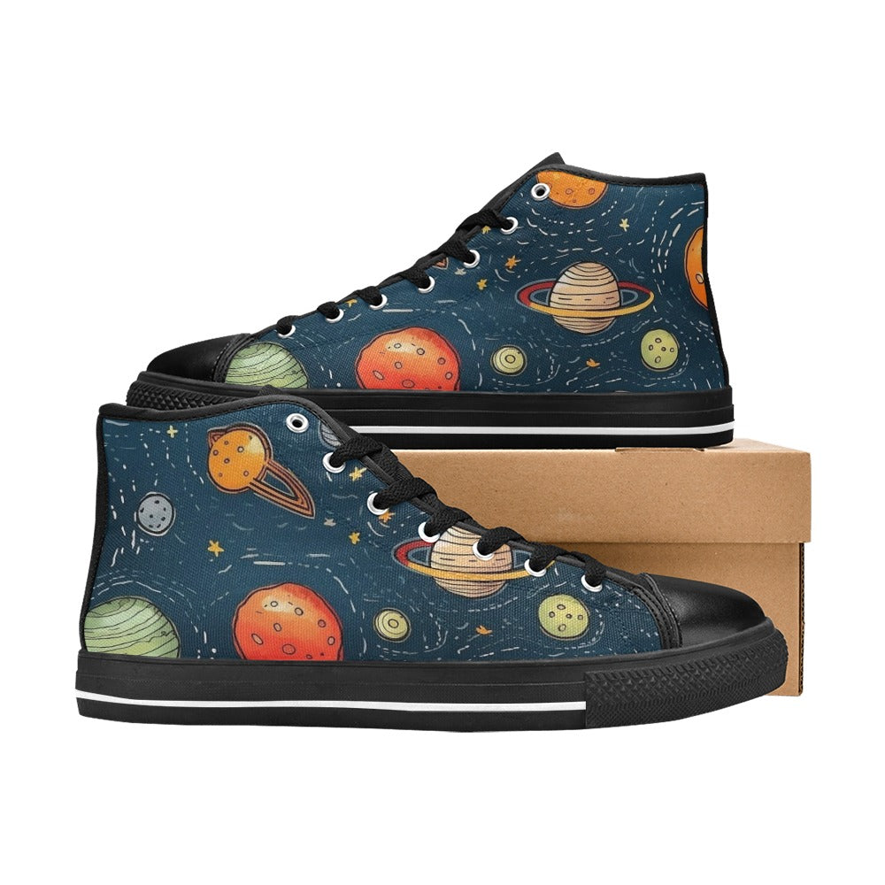 Galaxy - Men's High Top Canvas Shoes