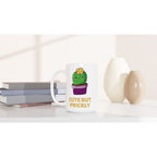 Cactus, Cute But Prickly - White 15oz Ceramic Mug 15oz Mug Globally Fulfilled plant