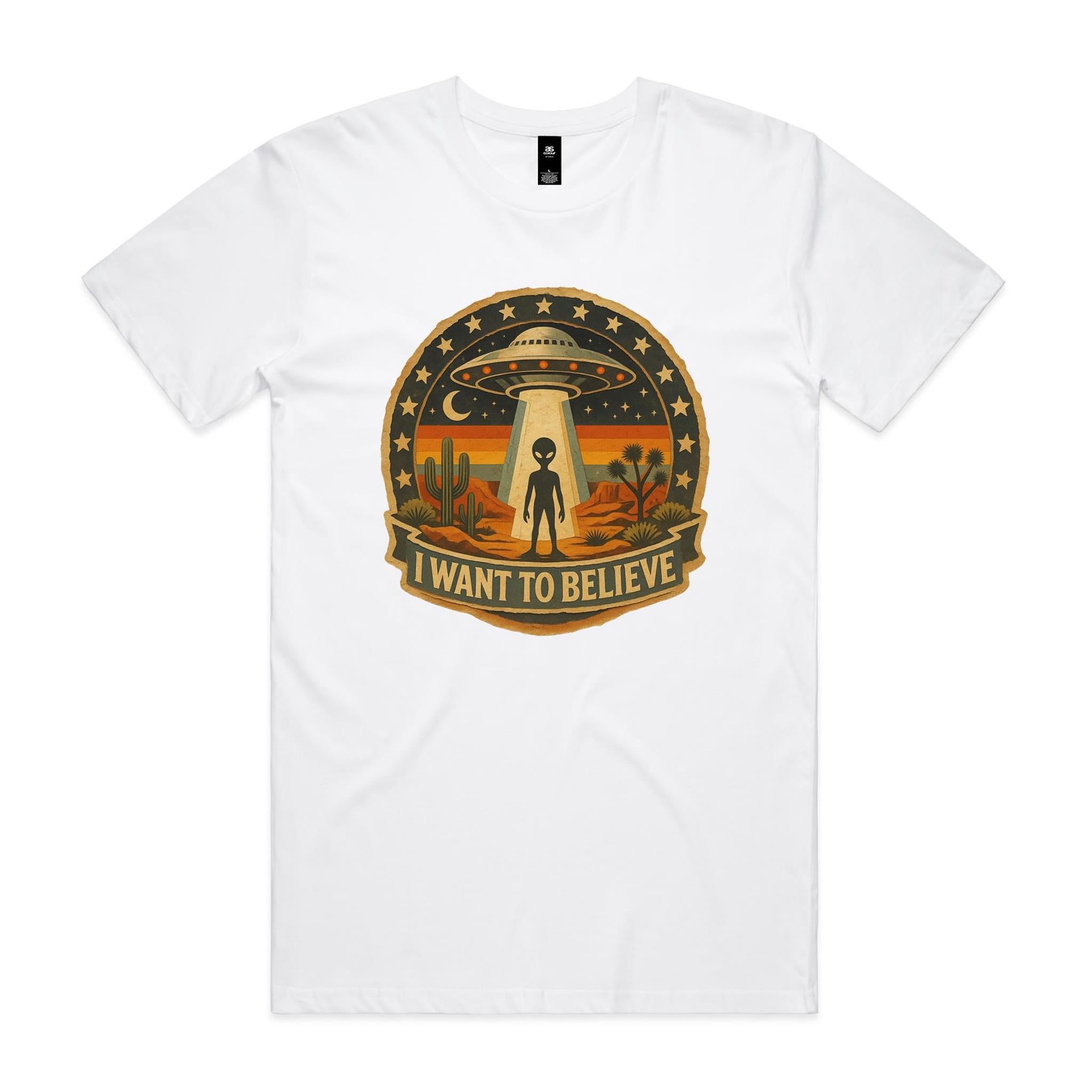 I Want To Believe Vintage UFO Men's AS Colour T-shirt