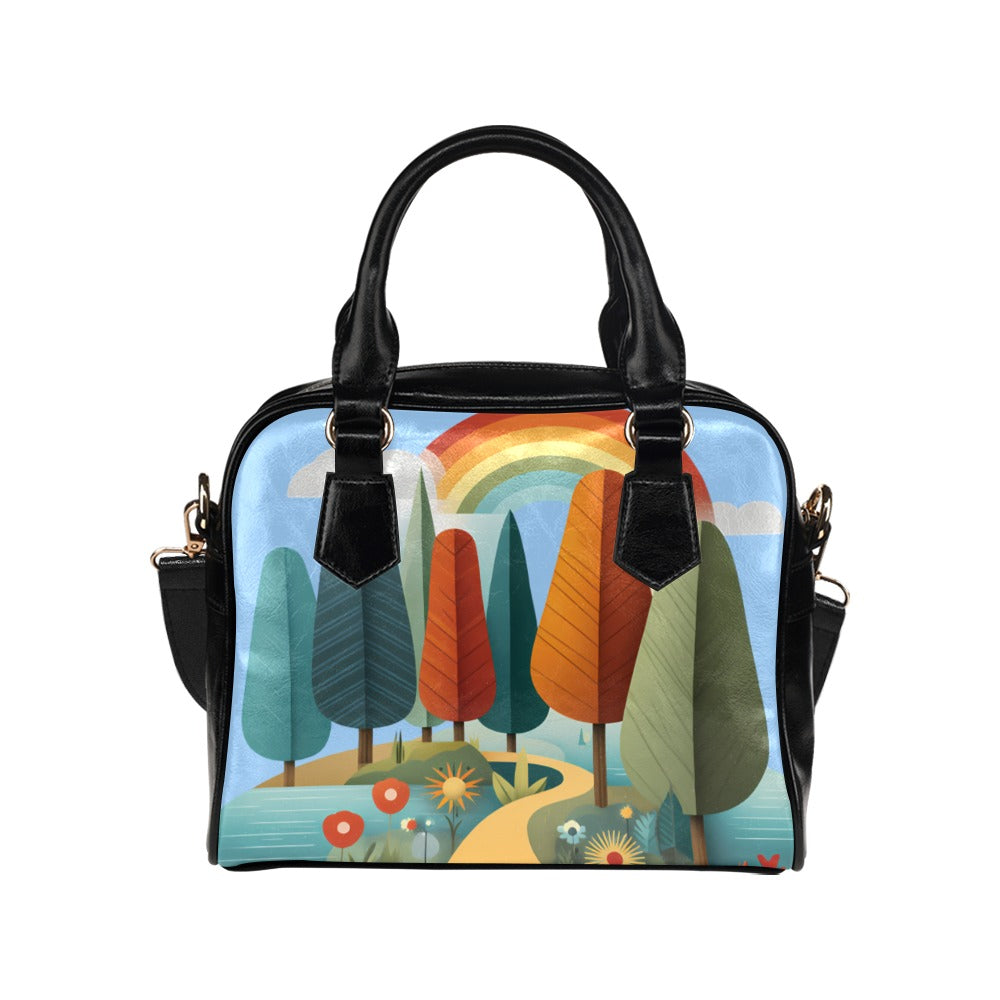Colourful Trees Shoulder Handbag