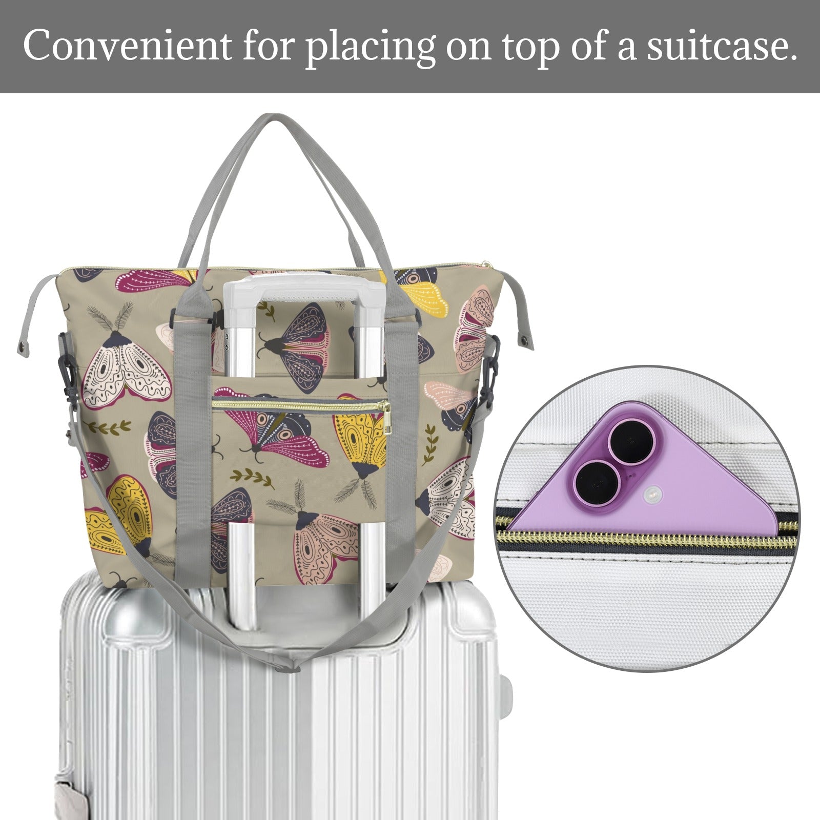 Pretty Moths Duffle Bag-Simple (Model 1715) Duffle Bag-Simple (1715)