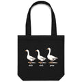 Duck Duck Goose Canvas Tote Bag Black One Size Tote Bag animal Games Printed In Australia
