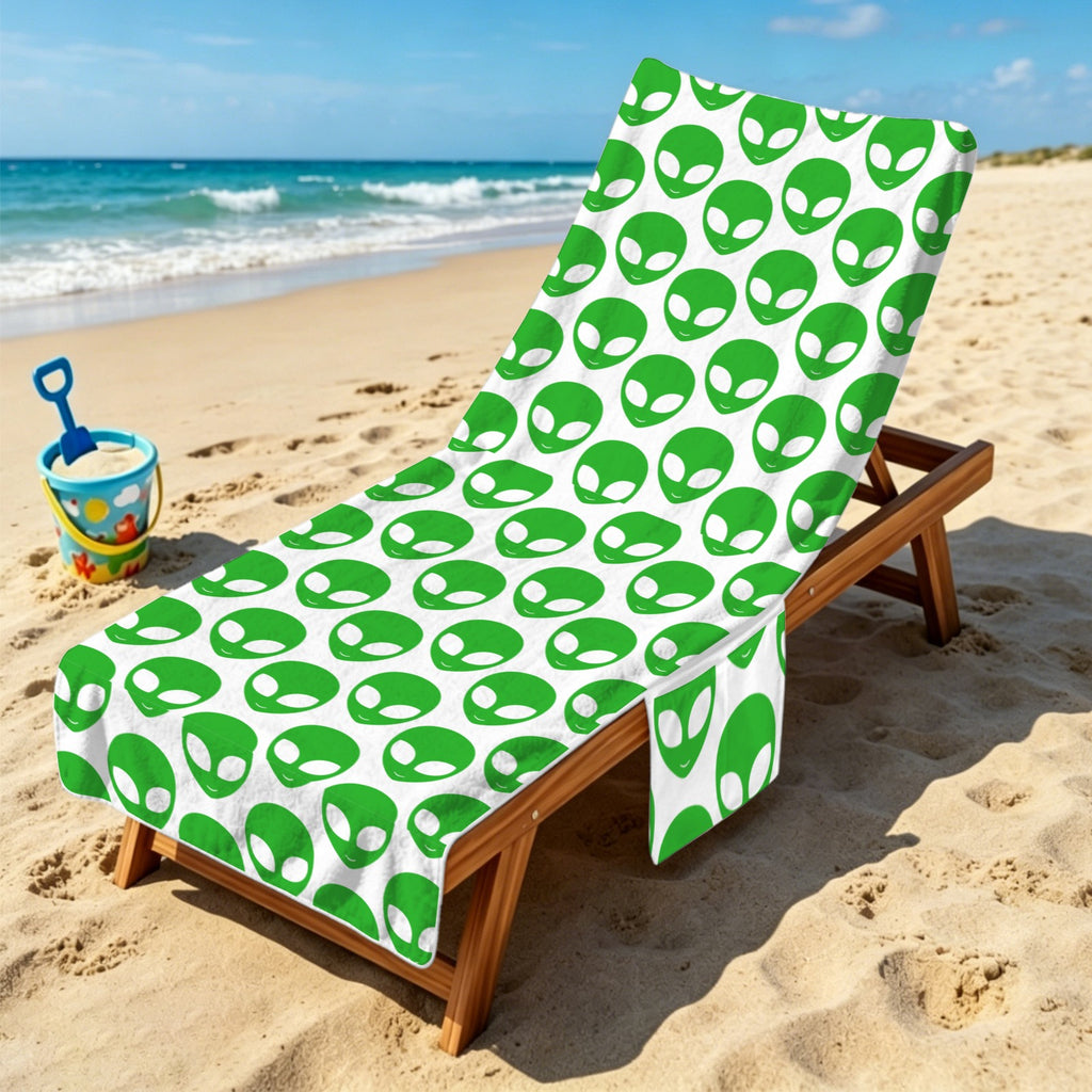 Aliens Beach Chair Towel Cover with Side Pockets