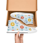 Abstract Cute Flowers Men's High Top Canvas Shoes Men's Classic High Top Canvas Shoes Plants Printed Offshore