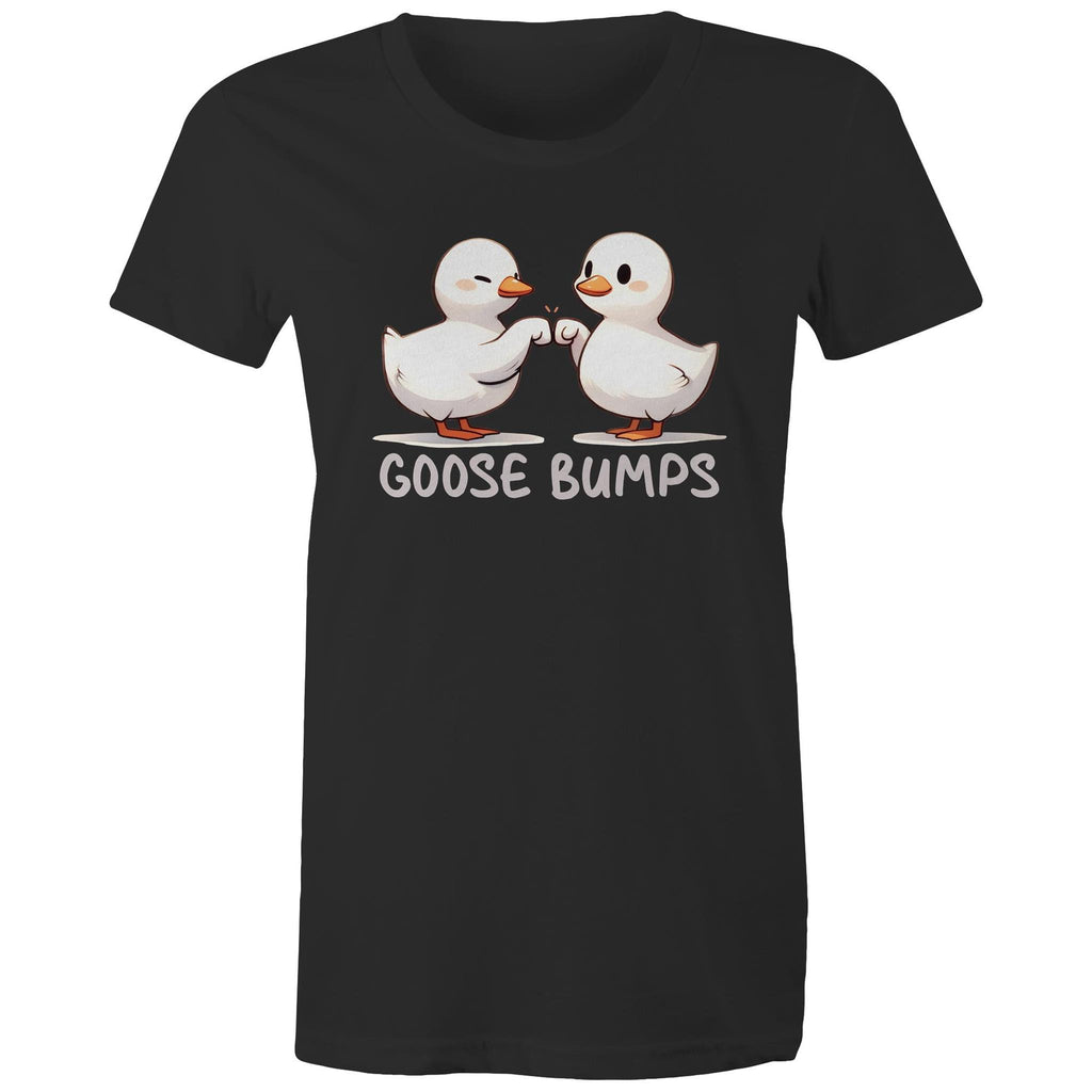 Goose Bumps - Womens T-shirt Black Womens T-shirt animal Printed In Australia