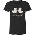Goose Bumps - Womens T-shirt Black Womens T-shirt animal Printed In Australia
