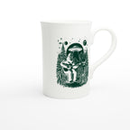Alien And Bigfoot Play Guitar - White 10oz Porcelain Slim Mug Porcelain Mug Globally Fulfilled Music Sci Fi
