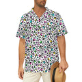 Animal Print In Colour Men's Short Sleeve Hawaiian Shirt Men's Hawaiian Shirt (New) animal Printed Offshore