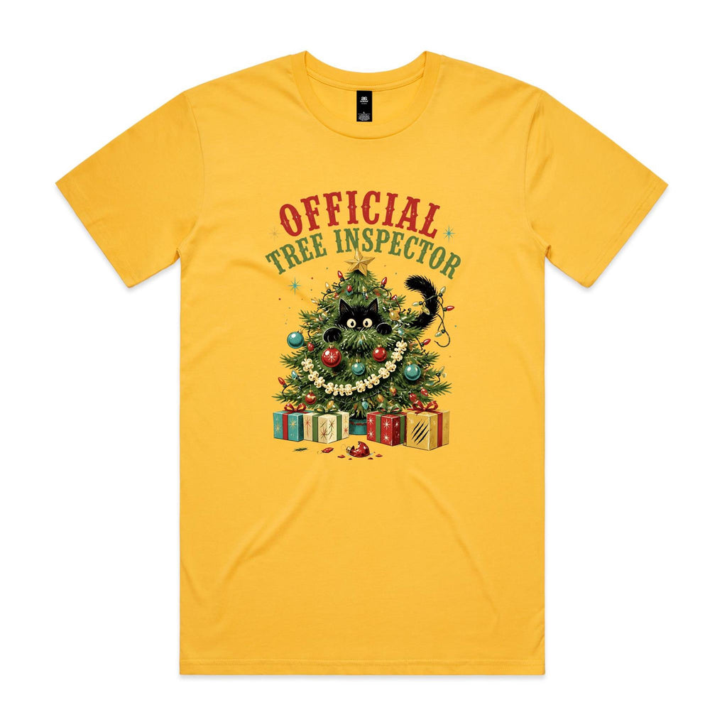 Official Tree Inspector Cat Men's Christmas T-shirt