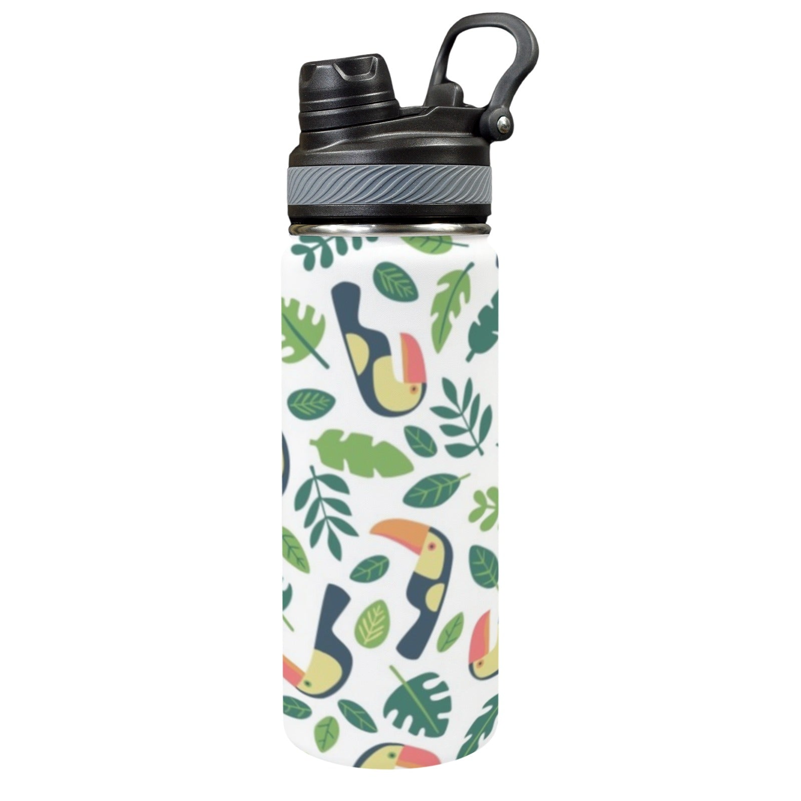 Toucans - Insulated Water Bottle with Dual-Use Lid (18oz) One Size Insulated Water Bottle with Dual-Use Lid (18oz) animal Printed Offshore