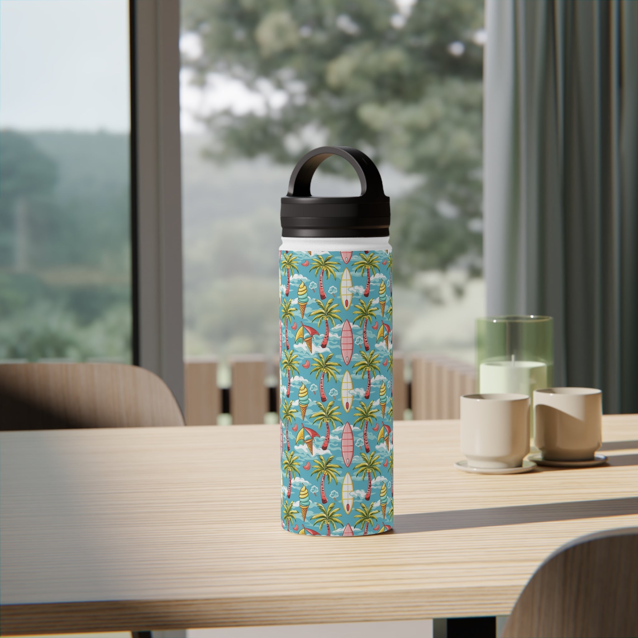 Summer Surf Stainless Steel Water Bottle, Handle Lid Stainless Steel Water Bottle With Handle Lid Globally Fulfilled Summer Surf