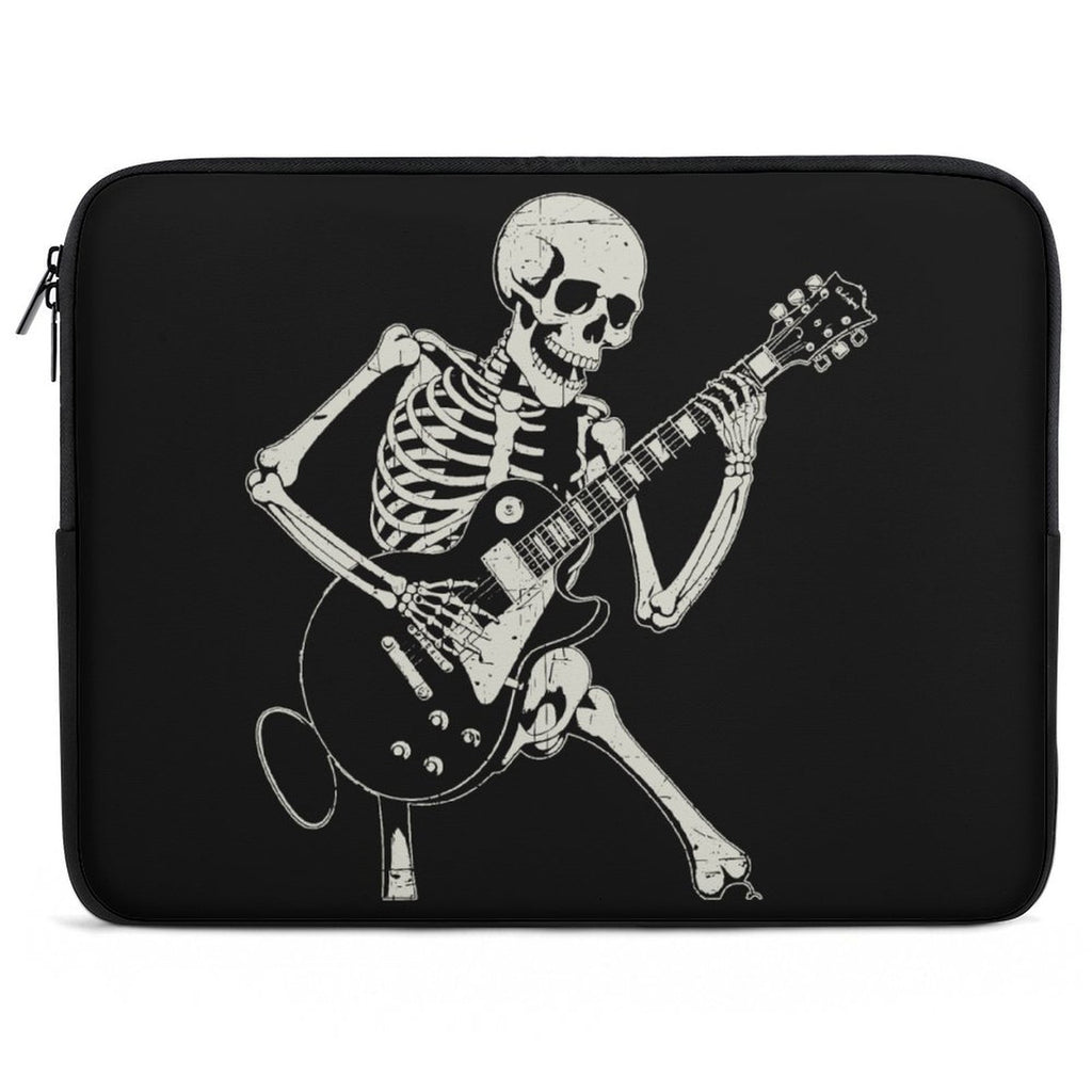 Skeleton Playing Guitar Laptop Sleeve (Multiple Sizes) black Laptop Sleeve Music Printed Offshore