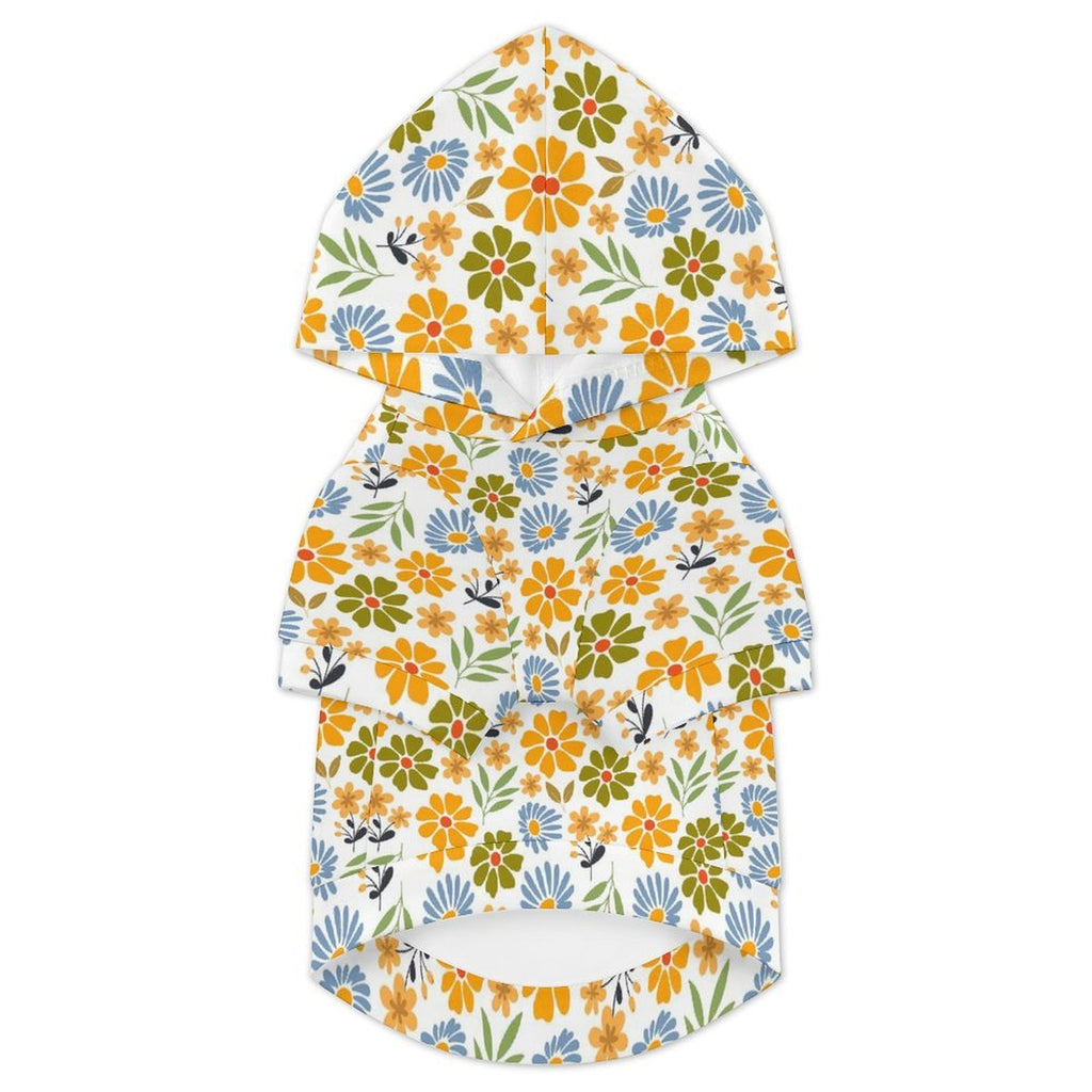 Retro Boho Flower Pet Hoodie (Large Size)