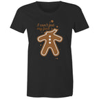 Gingerbread, I Can't Feel My Face - Womens T-shirt Black Womens Christmas T-shirt Christmas Printed In Australia