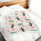 Toucans In Pink - Double-Layer Fleece Blanket 51"x59"