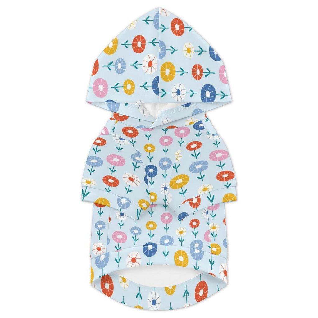 Abstract Cute Flowers Pet Hoodie (Large Size)