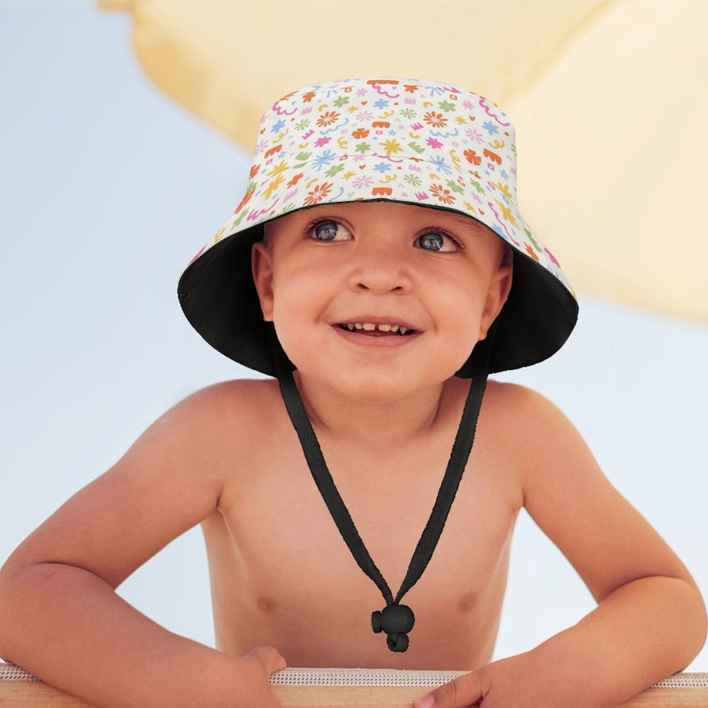 Abstract Colourful Shapes Kids Bucket Hat Kids Bucket Hat Printed Offshore