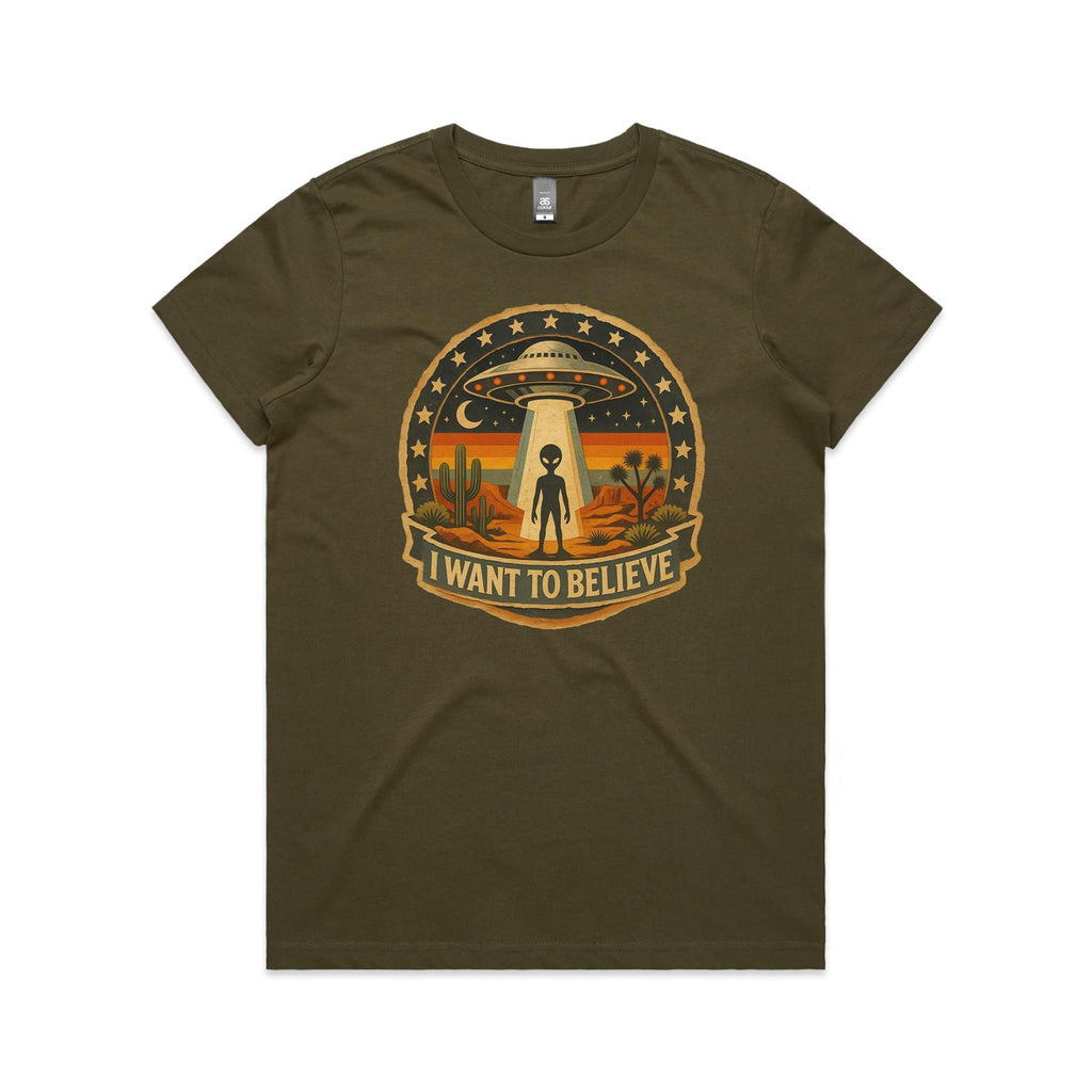 I Want To Believe Vintage UFO Women's AS Colour T-shirt