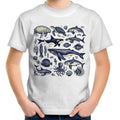 Sea Creatures - Kids Youth T-Shirt White Kids Youth T-shirt animal Printed In Australia