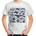 Sea Creatures - Kids Youth T-Shirt White Kids Youth T-shirt animal Printed In Australia