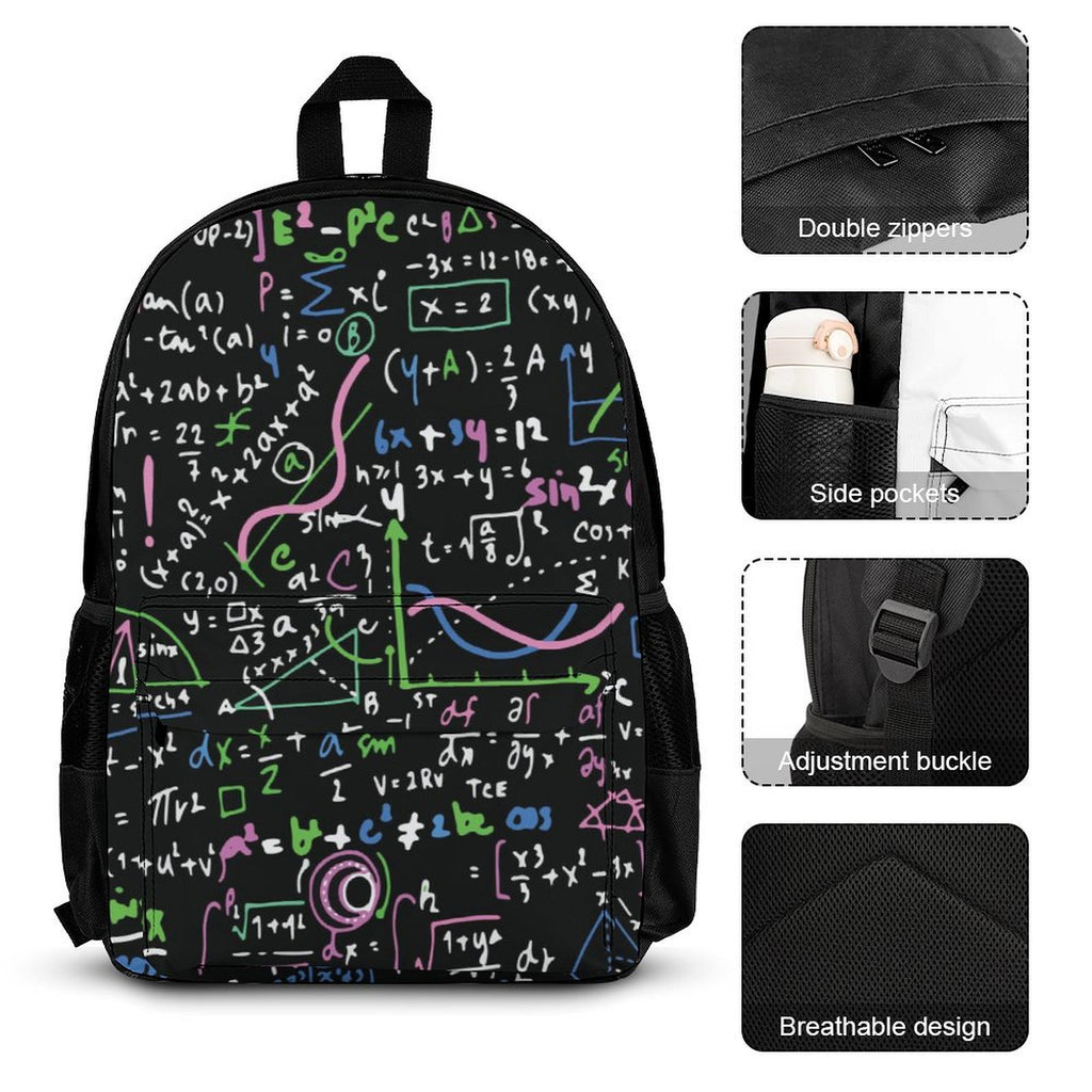 Pink And Green Equations - Three Piece Backpack Set