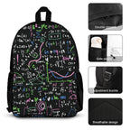 Pink And Green Equations - Three Piece Backpack Set