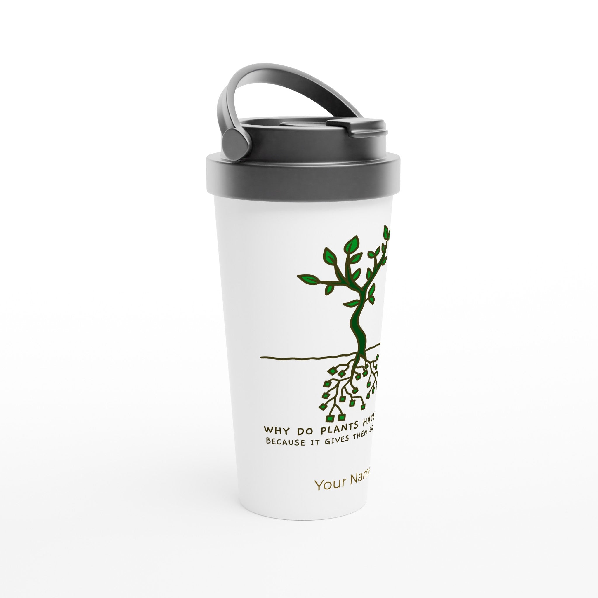 Personalised - Square Roots - White 15oz Stainless Steel Travel Mug Personalised Travel Mug Globally Fulfilled maths