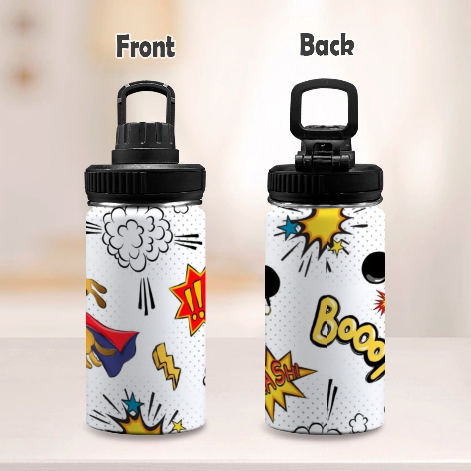 Superdog - Kids Water Bottle with Chug Lid (12 oz) Kids Water Bottle with Chug Lid animal comic Printed Offshore