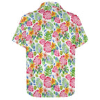 Bright Painted Tropical Women's Short-Sleeve Button Up Shirt