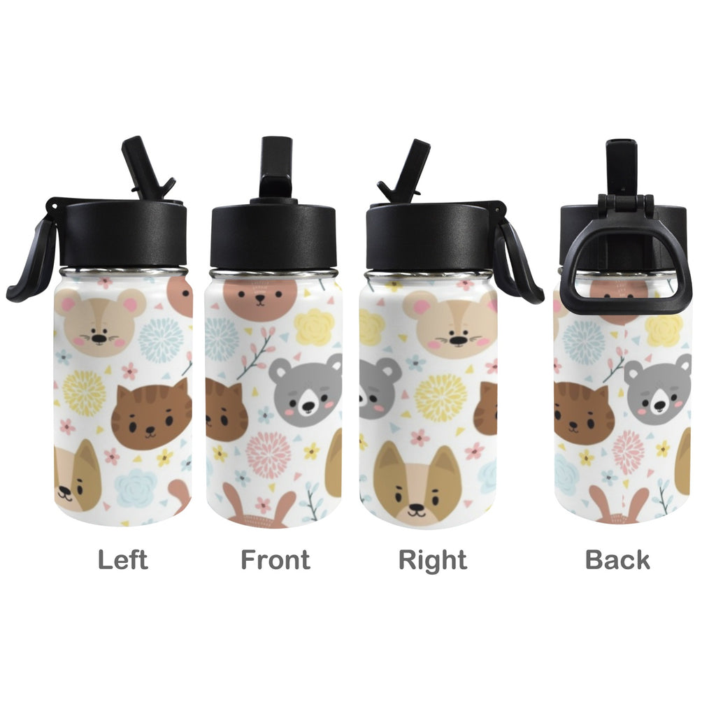 Baby Animals 12oz Kids Water Bottle with Straw Lid