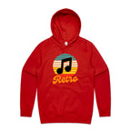 Retro Music - Mens Hoodie Red Mens Hoodie Music Printed In Australia Retro