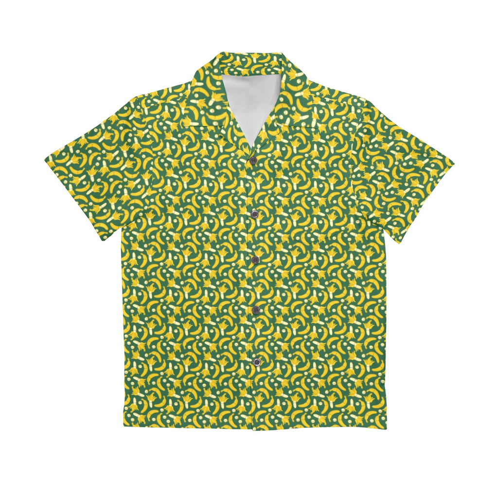 Happy Bananas Senior Kids Hawaiian Shirt Senior Kids Hawaiian Shirt 8-15 Food Printed Offshore