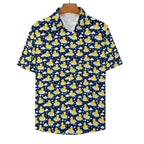 Rubber Ducks On Dark Women's Short-Sleeve Button Up Shirt