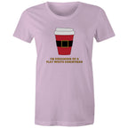 I'm Dreaming Of A Flat White Christmas, Coffee - Womens T-shirt Lavender Womens Christmas T-shirt Christmas Printed In Australia