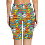 Comic Book 2 Women's Bike Shorts With Side Pockets Women's Bike Shorts comic Printed Offshore