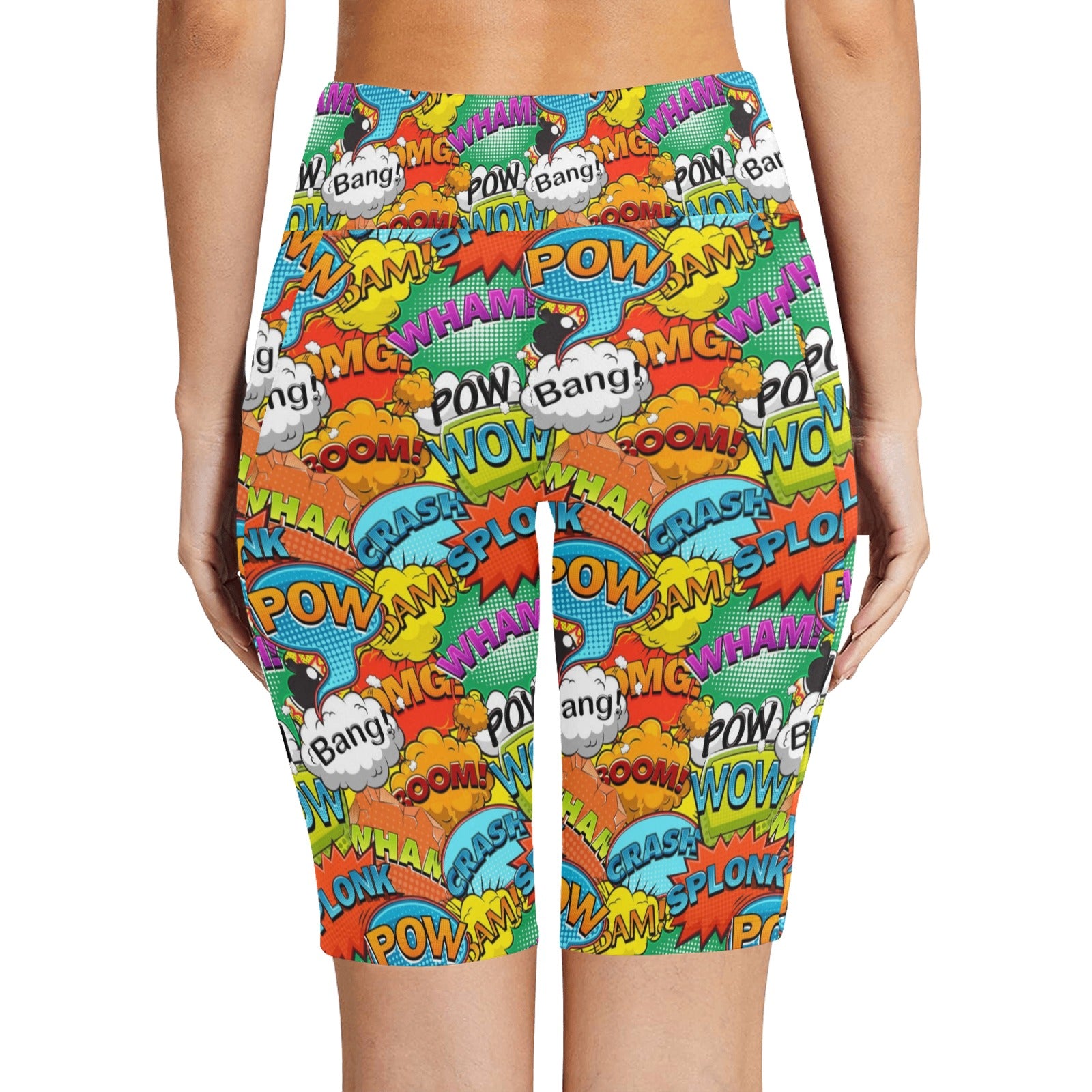 Comic Book 2 Women's Bike Shorts With Side Pockets Women's Bike Shorts comic Printed Offshore