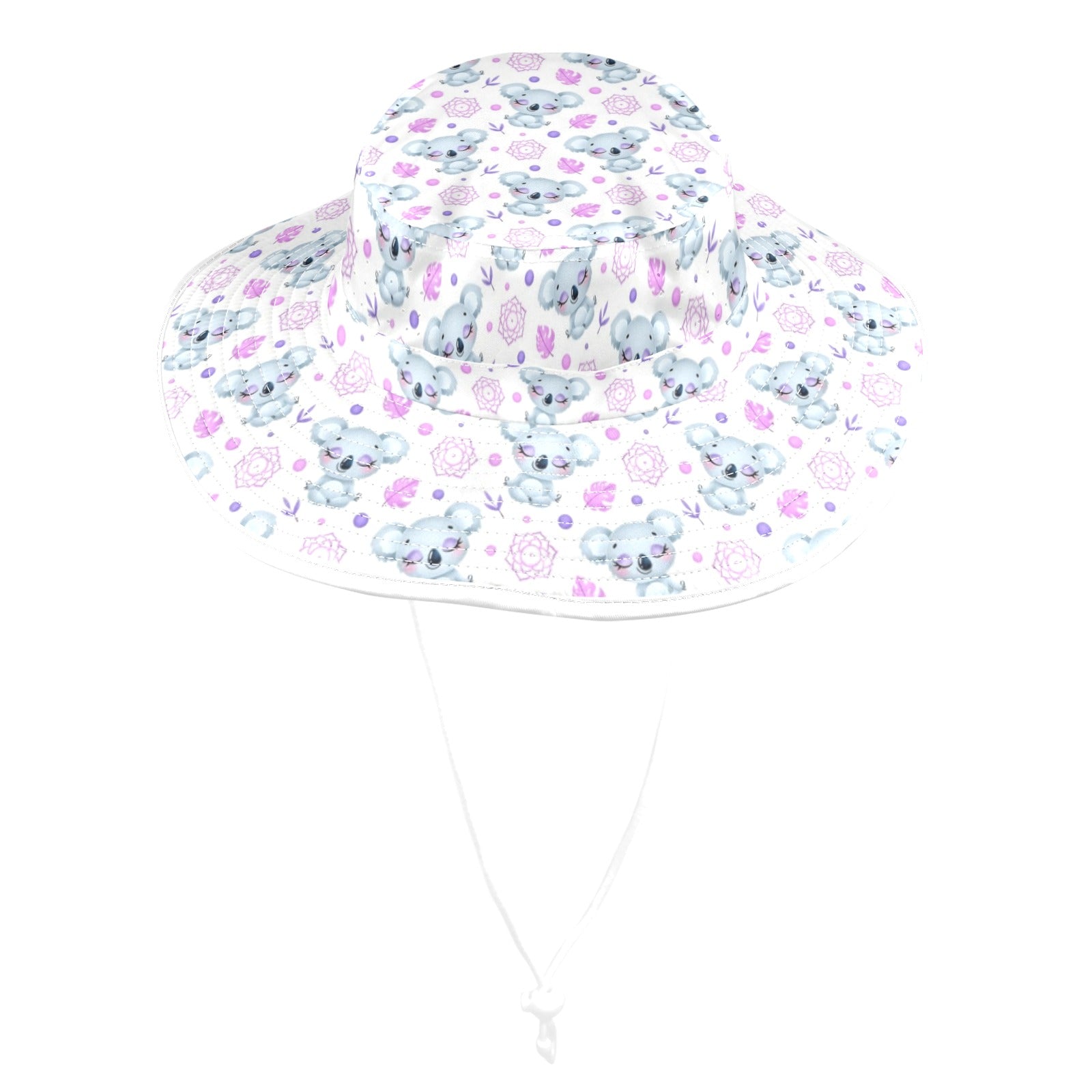 Zen Koala Wide Brim Bucket Hat Wide Brim Bucket Hat animal Australia Printed Offshore