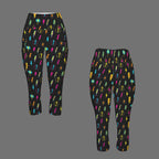 Fun Lightning Women's High Waist Pocket Capri Yoga Leggings Women's High Waist Capri Yoga Leggings comic Printed Offshore