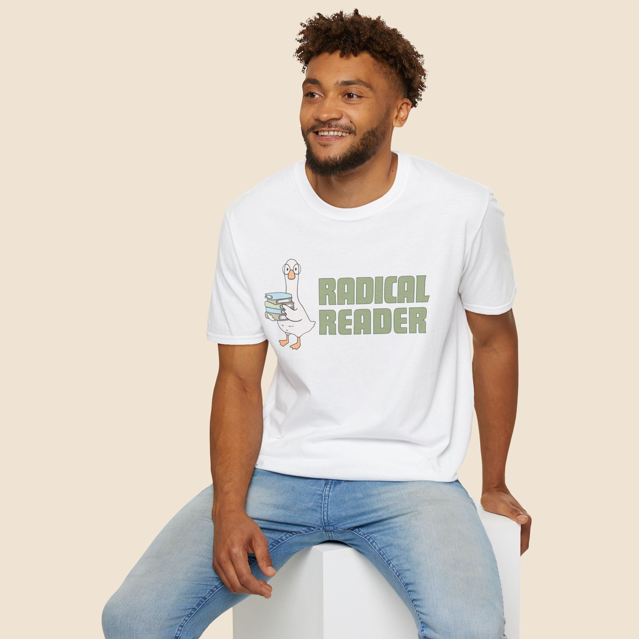 Radical Reader Goose Unisex T-shirt Unisex Adult T-shirt animal Globally Fulfilled Reading