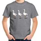 Duck Duck Goose - Kids Youth T-Shirt Grey Marle Kids Youth T-shirt animal Games Printed In Australia