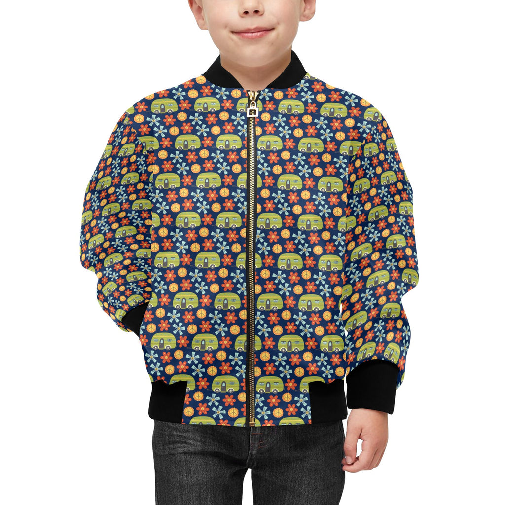 Hippie Caravan Kids Bomber Jacket Kids Bomber Jacket Printed Offshore Retro