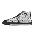 Black And White Dogs - Kids High Top Canvas Shoes