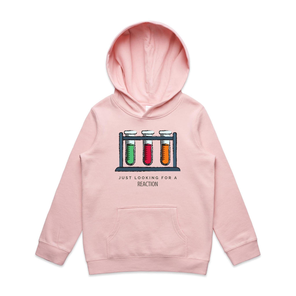 Test Tubes, Just Looking For A Reaction - Kids Hoodie Pink Kids Hoodie Printed In Australia
