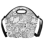 Black And White Creatures - Neoprene Lunch Bag One Size Neoprene Lunch Bag Printed Offshore
