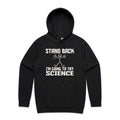 Stand Back, I'm Going To Try Science Men's AS Colour Hoodie Black Mens Hoodie Printed In Australia Science