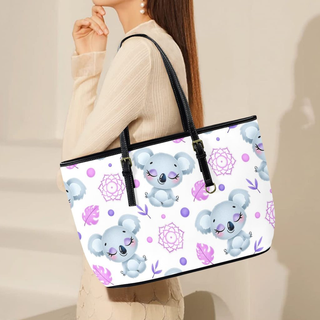 Zen Koala PU Leather Tote Bag Large