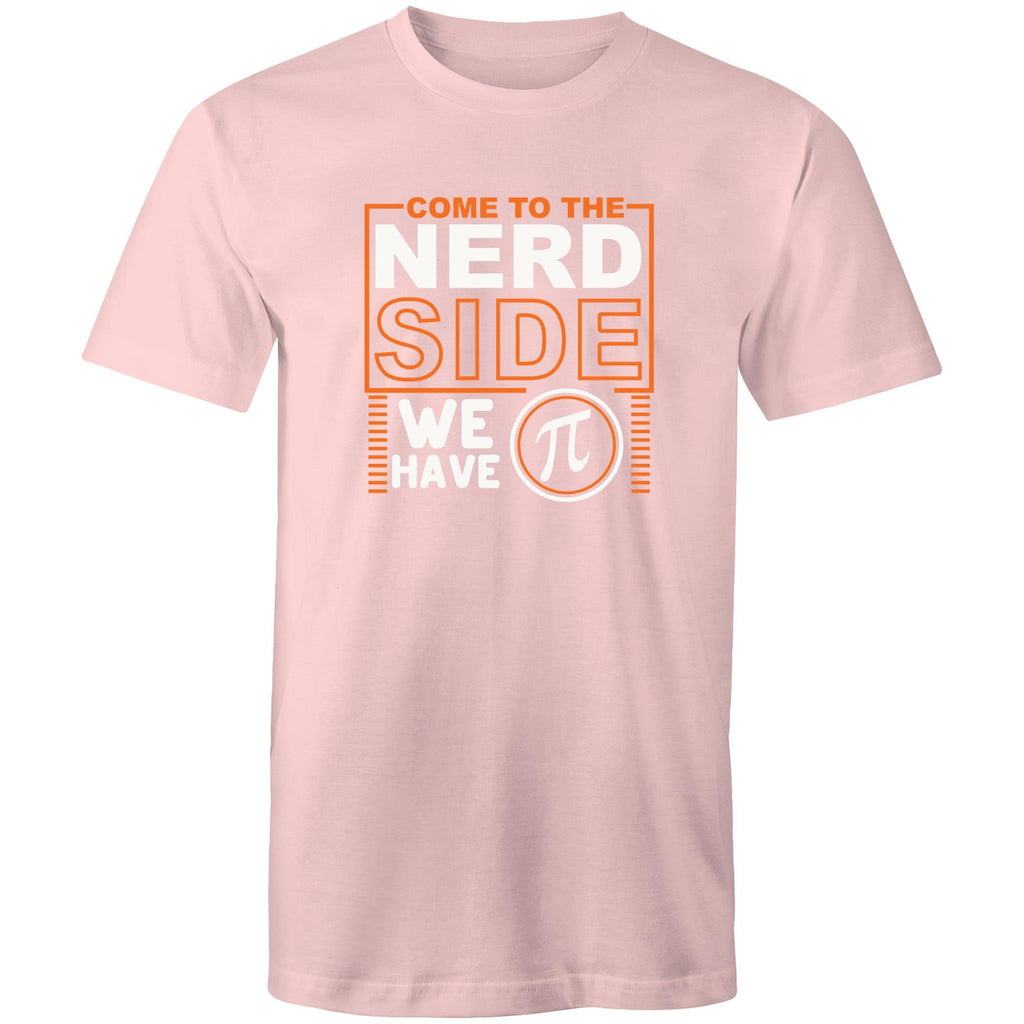 Come To The Nerd Side, We Have Pi - Mens T-Shirt Pink Mens T-shirt Maths Printed In Australia Sci Fi