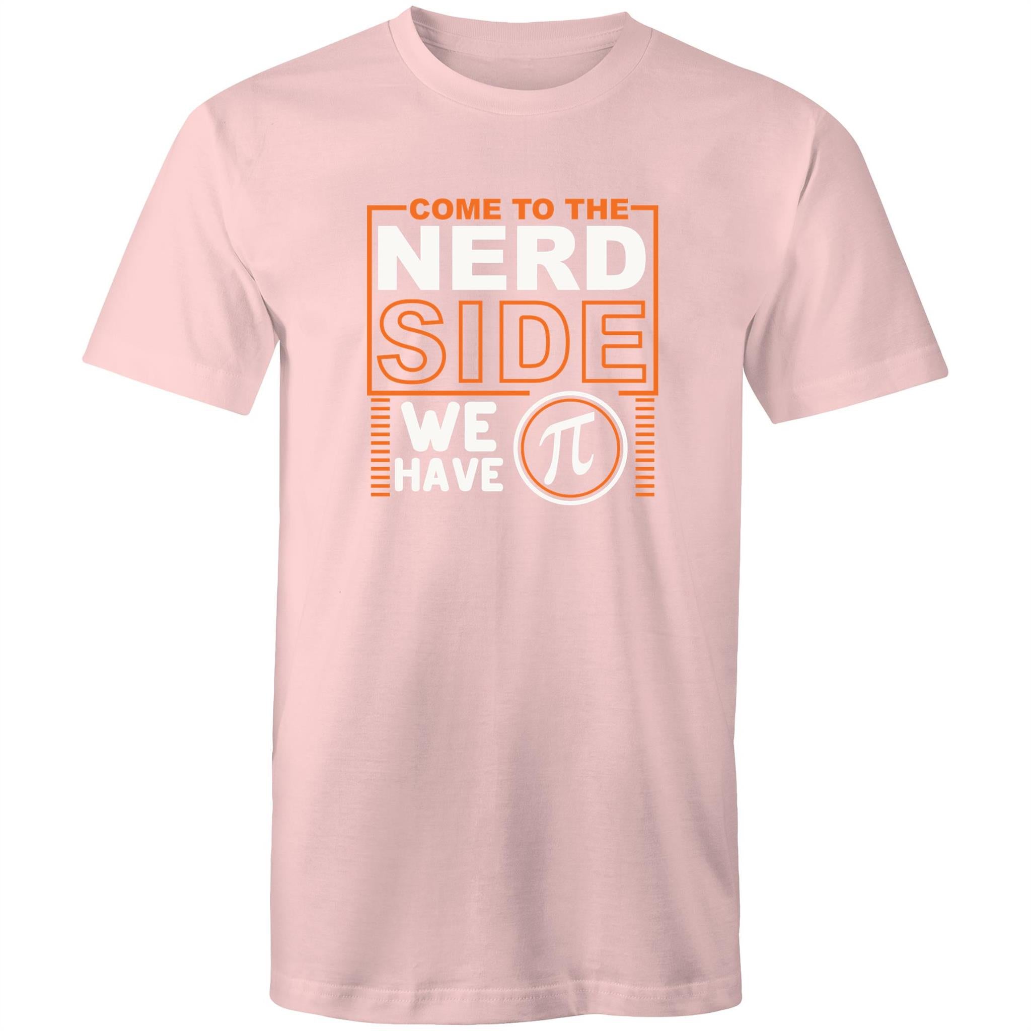 Come To The Nerd Side, We Have Pi - Mens T-Shirt Pink Mens T-shirt Maths Printed In Australia Sci Fi