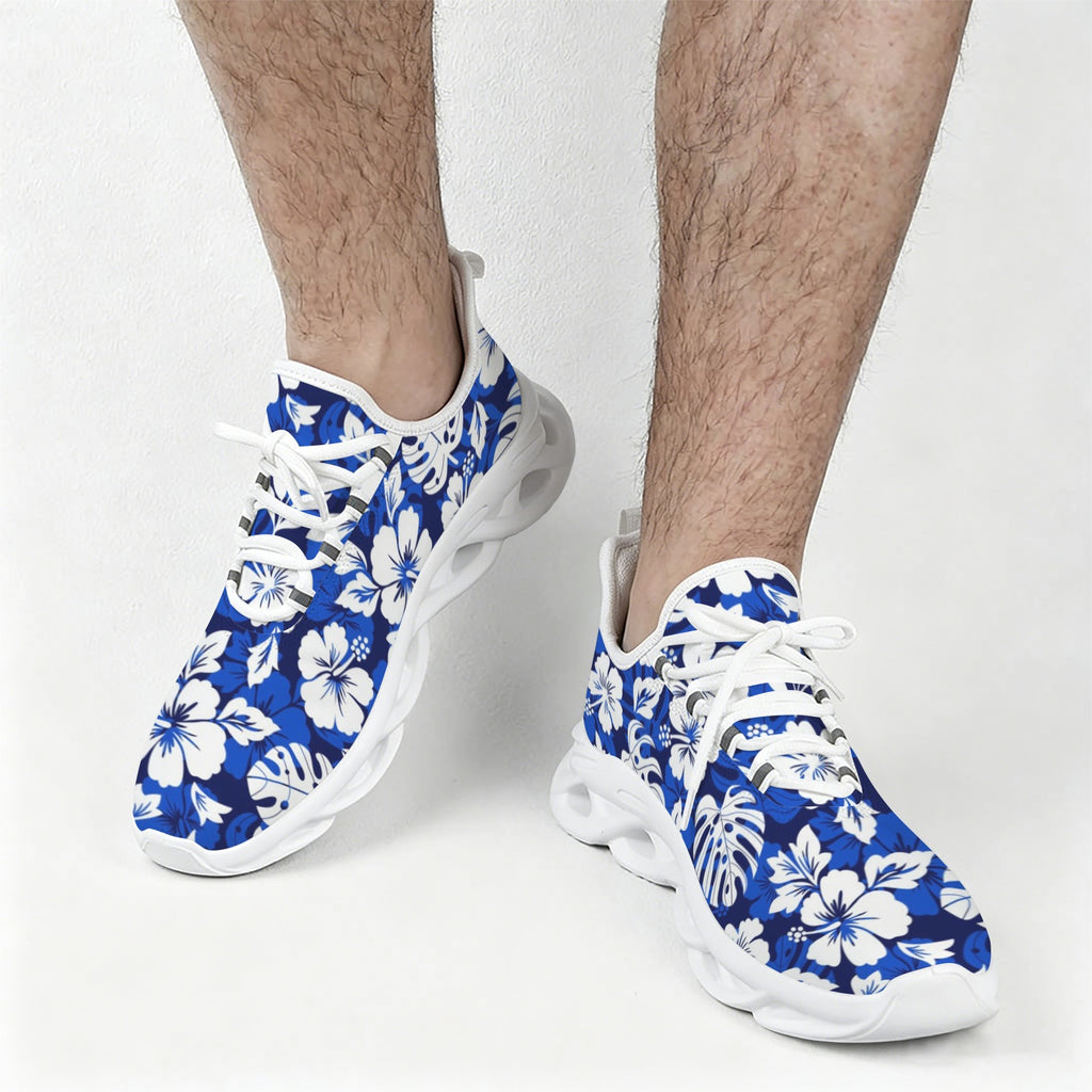 Blue Hawaiian Floral Men's Twisted Sole Sneakers